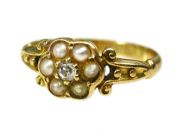 Victorian Pearl Cluster Ring