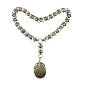 Victorian Sterling Silver Locket with Handmade Bookchain