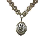 Victorian Sterling Silver Locket with Handmade Bookchain