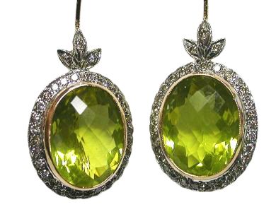 Victorian Style Lemon Quartz Earrings