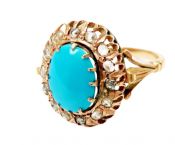 Victorian Turquoise and Diamond Ring