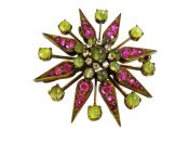 Victorian Multi Gem Starburst Brooch or Pendant