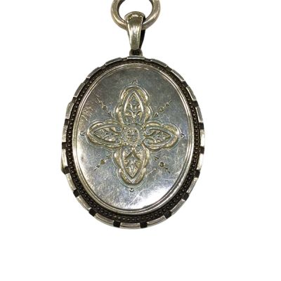Victorian Sterling Silver Locket with Handmade Bookchain