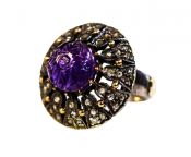 Vintage Amethyst and Diamond Ring