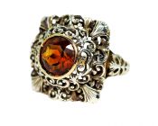 Vintage Citrine Solitaire Ring