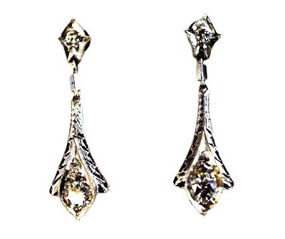Vintage Diamond Drop Earrings