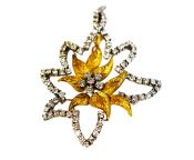 Vintage Diamond Floral Brooch or Pendant
