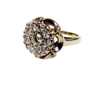 Vintage Diamond Floral Cluster Ring