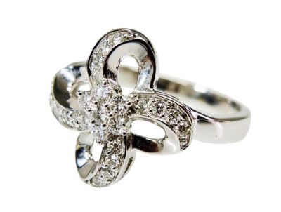Vintage Diamond Ribbon Cluster Ring