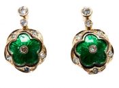 Vintage Diamond and Enamel Earrings