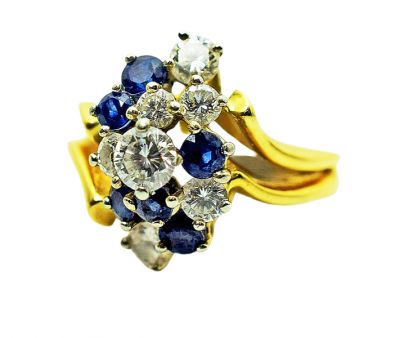 Vintage Diamond and Sapphire Ring