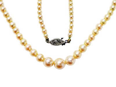 Vintage Graduated Cultured Pearl Necklace