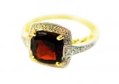 Vintage Inspired Garnet and Diamond Ring