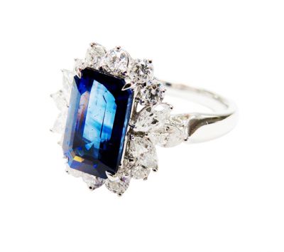 Vintage Inspired Sapphire and Diamond Ring