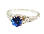 Vintage Inspired Sapphire and Diamond Ring