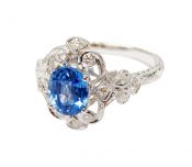 Vintage Inspired Sapphire and Diamond Ring