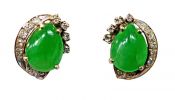 Vintage Jade and Diamond Earrings