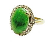  Vintage Jade and Diamond Ring