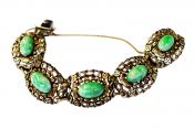 Vintage Jade and Gilded Silver Bracelet