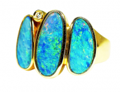 Vintage Opal and Diamond Ring