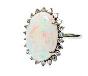 Vintage Opal and Diamond Ring