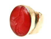 Vintage Carnelian Partridge Intaglio Ring