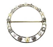 Vintage Pearl and Diamond Brooch
