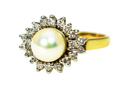 Vintage Pearl and Diamond Ring