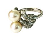 Vintage Pearl and Diamond Toi et Moi Ring