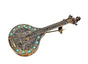 Vintage Portuguese Guitar Brooch