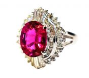 Vintage Rubellite Tourmaline and Diamond Ring
