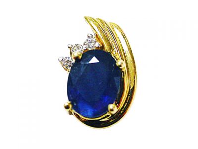 Vintage Sapphire and Diamond Pendant