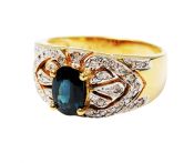 Vintage .91ct Sapphire and Diamond 14kt Ring