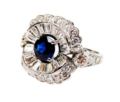 Vintage Sapphire and Diamond Ring