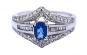 Vintage .45ct Sapphire and Diamond 14kt Ring