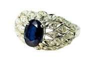 Vintage 1.78ct Sapphire and Diamond Ring
