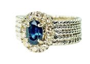 Vintage 1.10ct Sapphire and Diamond Platinum Ring
