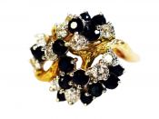 Vintage Sapphire and Diamond Tree of Life Ring