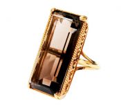 Vintage Smoky Quartz Solitaire Ring
