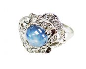 Vintage Star Sapphire and Diamond Ring