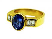 Vintage 2.74ct Tanzanite and Diamond 14kt Gold Ring