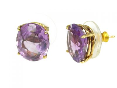 Vintage Amethyst Stud Earrings