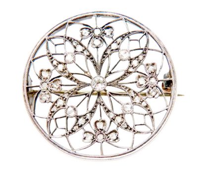 Vintage Diamond 18kt and Platinum Pendant/Brooch
