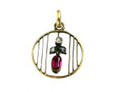 Vintage Diamond Paste Syn Ruby Pendant
