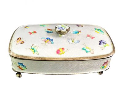 Vintage Enamel Silver Box