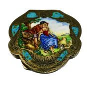 Vintage Italian Enamel Powder Compact