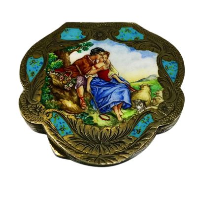 Vintage Italian Enamel Powder Compact