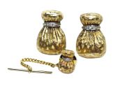 Vintage Money Bag Cufflinks and Tie Pin