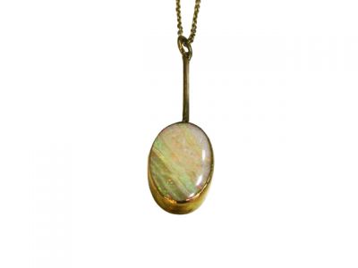 Vintage Opal Pendant with Chain