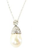 Vintage Pearl and Diamond Pendant